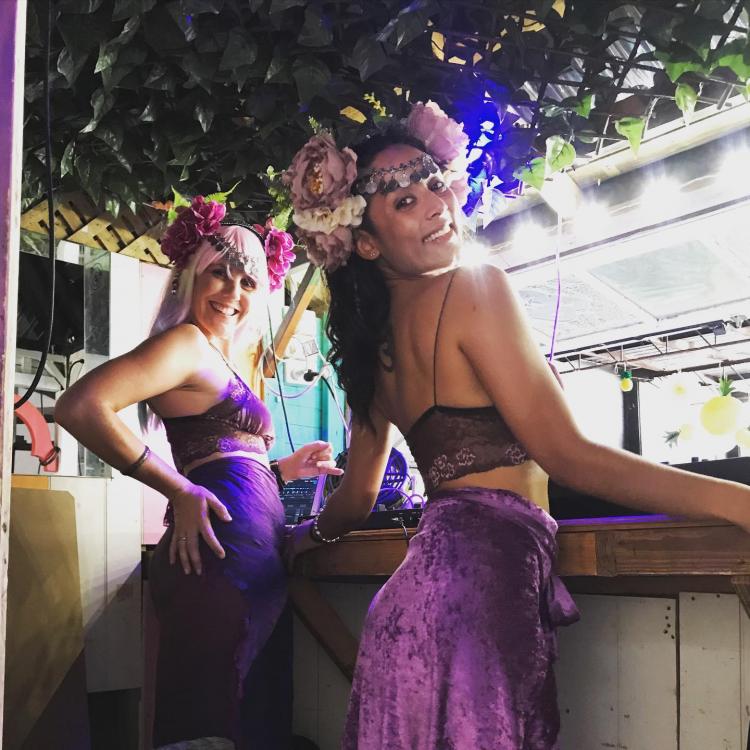 DJ's Rahel & LustR playing at an event