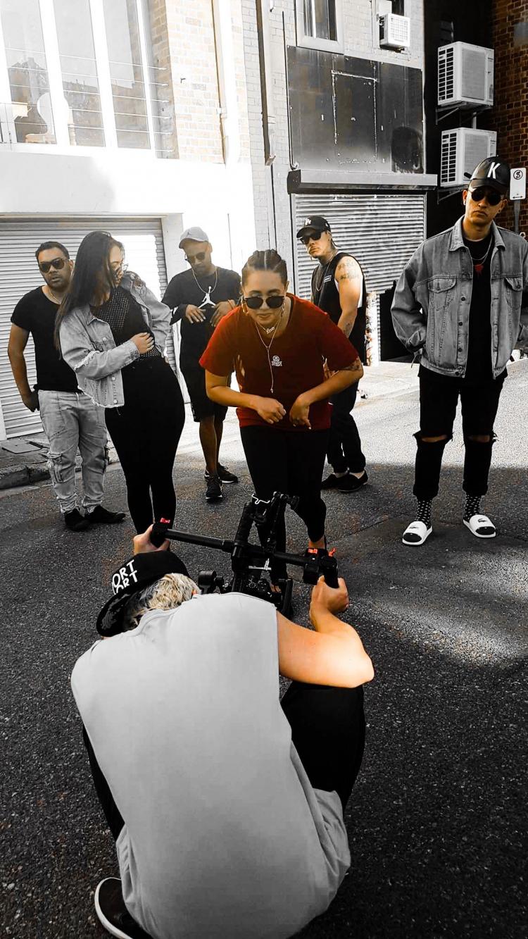 Hip hop performer posing for the camera