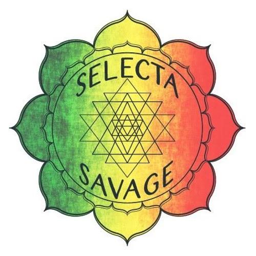 Selecta Savage Logo featuring a platitude of triangles inside a leaf looking psychedelic design.