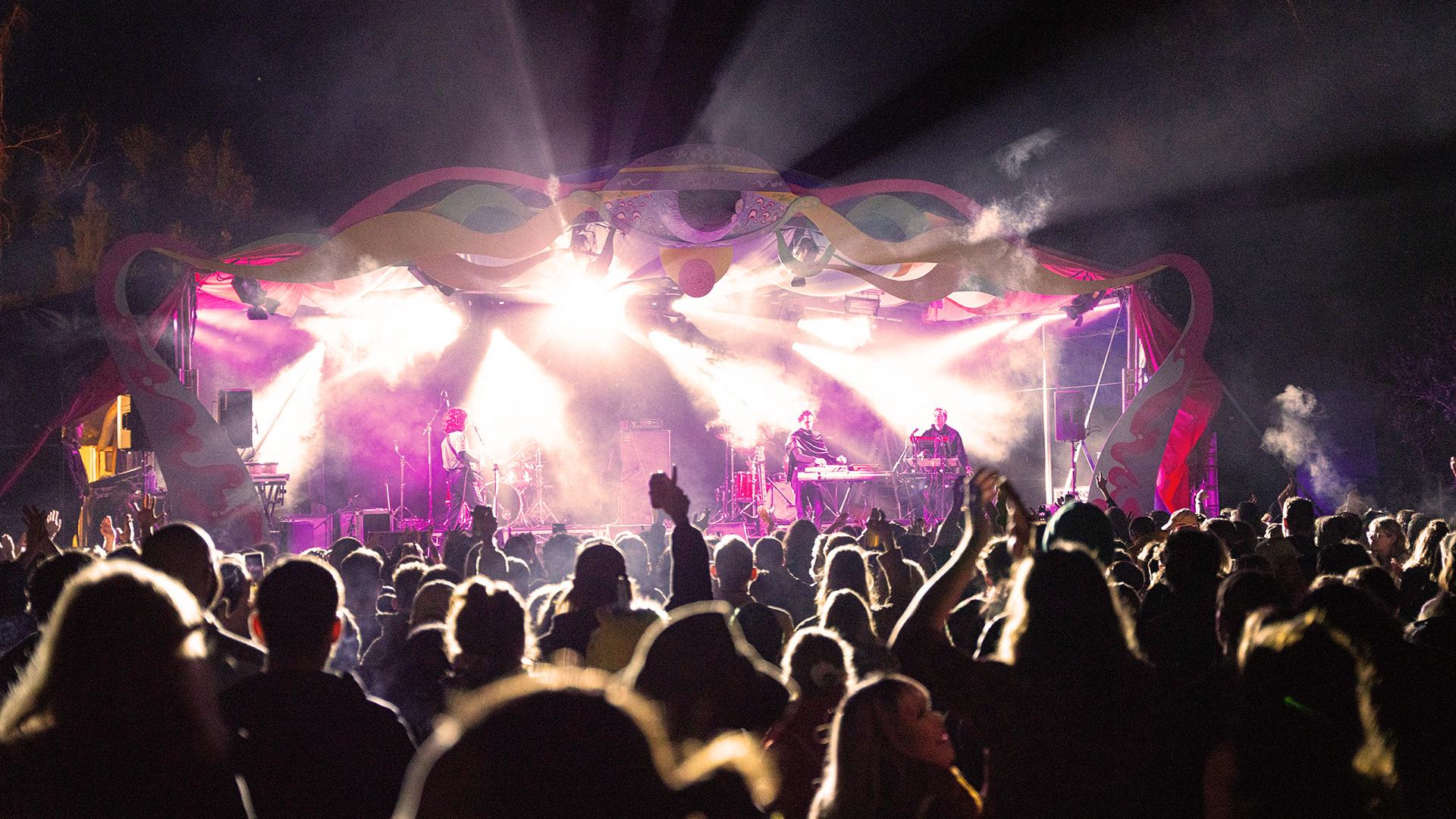 Jungle Love Festival Main stage at night