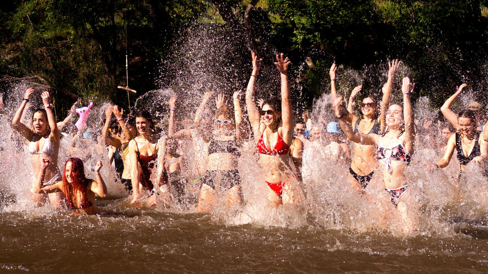 Jungle Love Festival water aerobics action shot